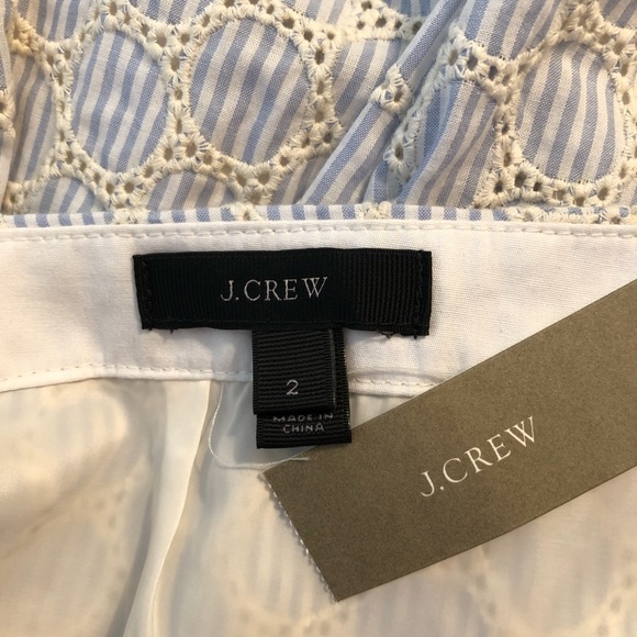 J.Crew striped eyelet lace yolked miniskirt NWT 2 - Picture 3 of 14